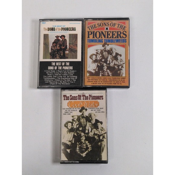 The Sons Of The Pioneers Lot Of 3 Cassettes Cool Water Tumbling Tumbleweeds Best - Picture 1 of 6